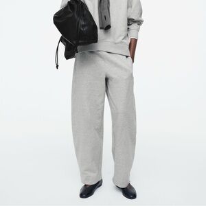 COS Barrel-Leg Joggers Sweatpants in Grey Mélange size S Small